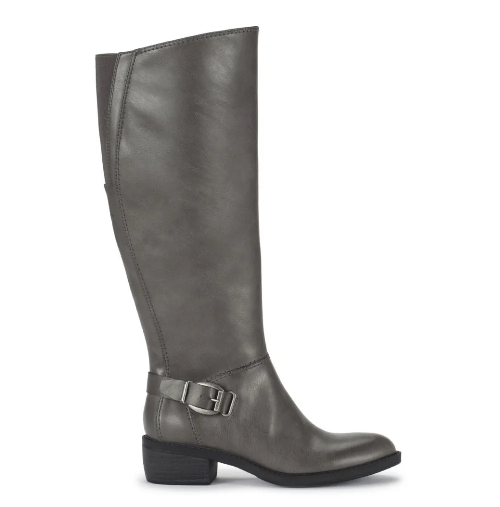 Baretrap Womens Sasson Tall Shaft Riding Boot Size 8.5 Faux Leather Gray Comfort